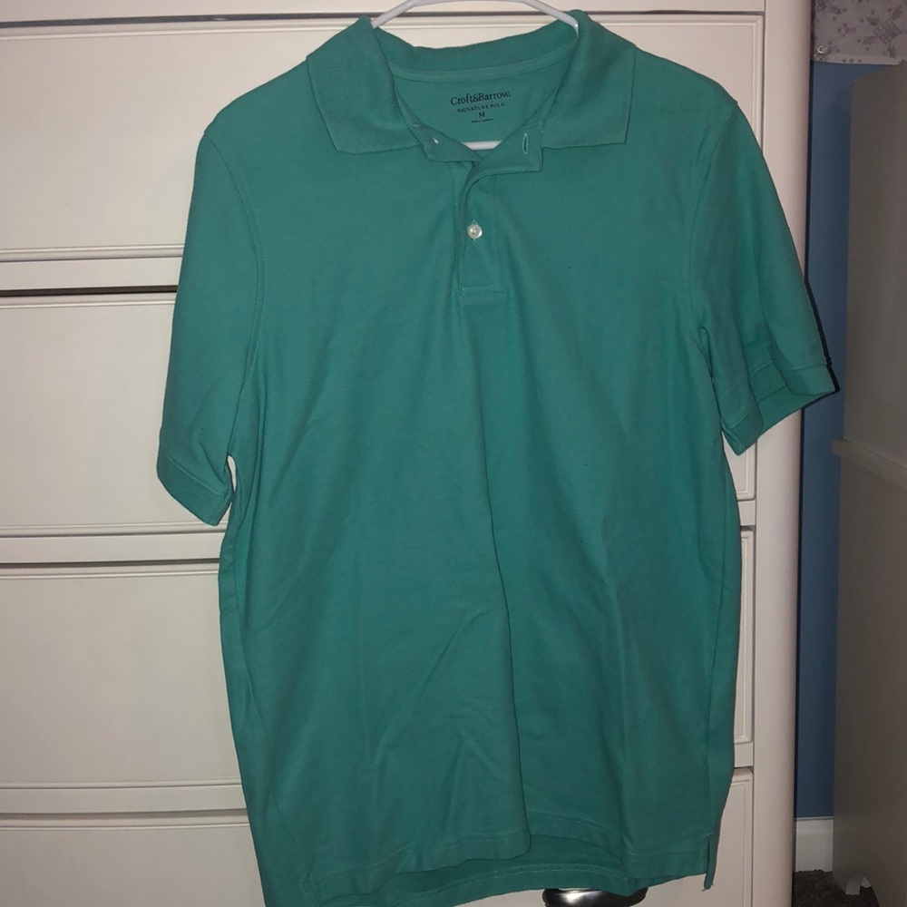 Croft & Barrow Signature Polo - turquoise shirt